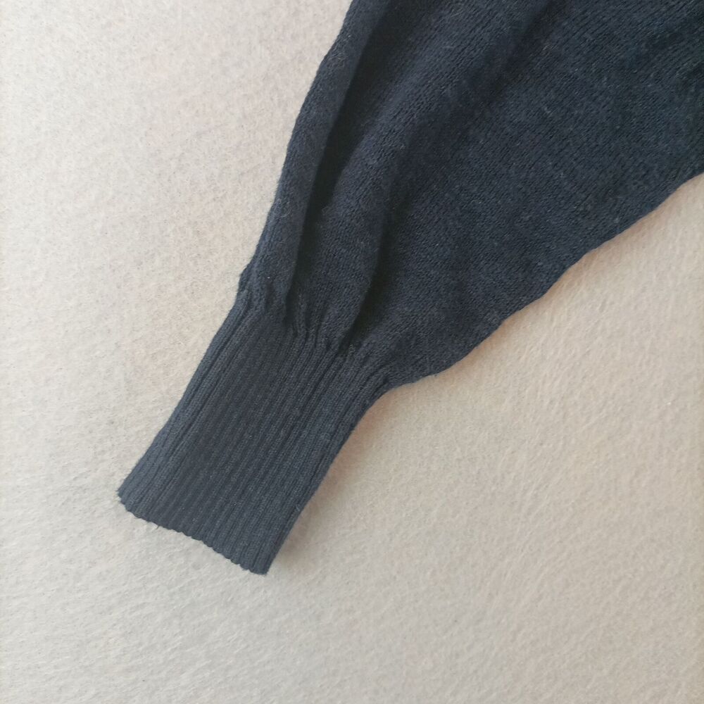 Abercrombie & Fitch Womens Navy Blue Knit Short Cardigan Size XS Ruffle Open - Picture 5 of 8